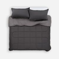 Plumón Bicolor Lines Reversible Charcoal King