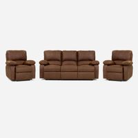 Set Sofá Reclinable 3 Cuerpos + 2 Bergere Archie Tela Café