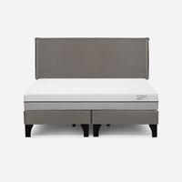 Cama Europea Pratta King Pata Madera BD + Respaldo Maurice