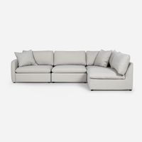 Sofá Seccional Rosen Zagreb Derecho Tela Beige