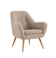 Poltrona Rosen Bartolo Pata Metálica Tela Taupe Claro