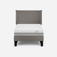 Cama Europea Pratta 1,5 Plazas Pata Madera +Respaldo Maurice