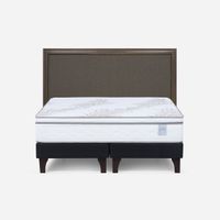 Cama Europea Neo Plus 2 Plazas BD + Respaldo Nolita Café