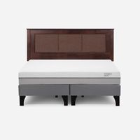 Cama Europea Pratta 2 Plazas Pata Madera BD +Respaldo Rachel