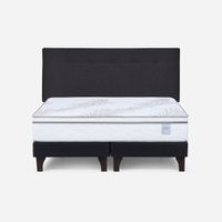 Cama Europea Neo Plus King + Respaldo New Bennet Grafito