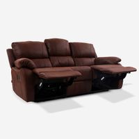 Sofá Reclinable Rosen Orson 3 Cuerpos Tela Manual Brandy