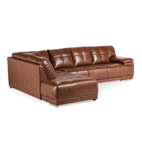 Sofá Seccional Rosen 6974 Izquierdo Cuero Caramelo