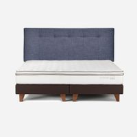 Cama Europea Classique+ King + Respaldo New Bennet Denim