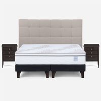 Cama Europea Neo Plus King + Muebles Issey Beige