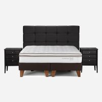 Cama Europea Classique+ 2 Plazas con Muebles Issey Grafito