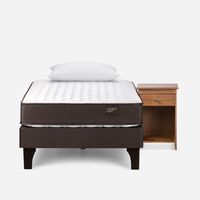 Cama Europea Ergo T New 1,5 Plazas+Velador Tabor Ta+Almohada