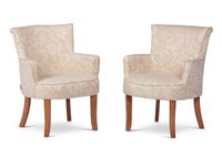 Set 2 Poltronas Rosen Emily Tela Flor Beige
