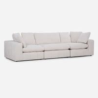 Sofá Seccional Rosen Dornie Tela 3 Piezas Blanco Crudo