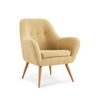 Poltrona Bartolo Pata Metálica Tela Custard