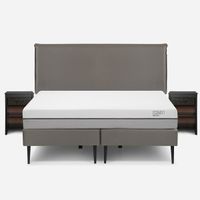 Cama Europea Pratta 2 Plazas BD Pata Acero + Muebles Maurice