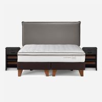 Cama Classique+ 2 Plazas + Muebles Maurice Grafito