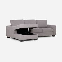 Sofá Seccional Boston Con Almacenaje Izquierdo Tela Taupe