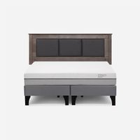 Cama Europea Pratta 2 Plazas BD Pata Madera+ Respaldo Rachel