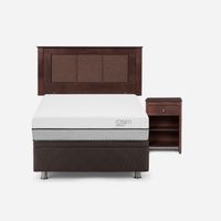 Boxet Pratta 1 Plaza + Respaldo Rachel y Velador Ferrara