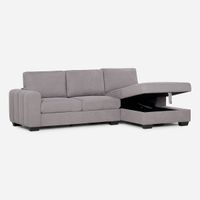 Sofá Seccional Boston Con Almacenaje Derecho Tela Taupe