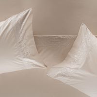 Sábana Rosen 300 Hilos Algodón Bordada Arena Súper King