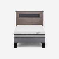 Cama Europea Pratta 1,5 Plazas Pata Madera+ Respaldo Ferrara