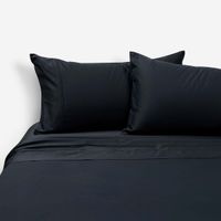 Sábana 300 Hilos Lisa Negro Super King