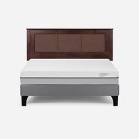 Cama Europea Pratta 2 Plazas Pata Madera BN +Respaldo Rachel