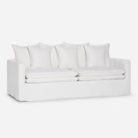 Sofá Rosen Gabon 3 Cuerpos Tela Marfil