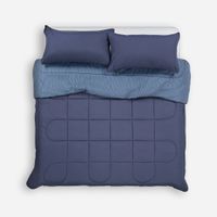 Plumón Bicolor Lines Reversible Denim King