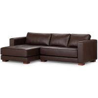 Sofá Seccional Rosen Copeland Izquierdo Cuero Marrón