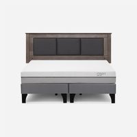 Cama Europea Pratta King BD Pata Madera + Respaldo Rachel