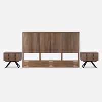 Set Respaldo King + Veladores Rosen Baruther Chocolate