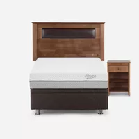 Boxet Pratta 1 Plaza 90x200 cm + Respaldo + Velador Ferrara