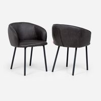 Set 2 Poltronas Rosen Turif Tela Grafito