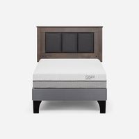 Cama Europea Pratta 1 Plaza Pata Madera + Respaldo Rachel