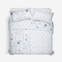 Plumón Algodón Reversible Valencia Azul/Blanco King