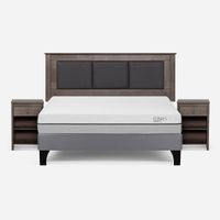 Cama Europea Pratta 2 Plazas BN P. Madera+Respaldo+Veladores