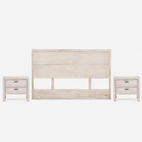 Set Respaldo King + Veladores Karsten Rosen Madera