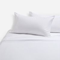 Sábana 400 Hilos Algodón Egipcio Lisa Ame Blanca Súper King