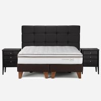 Cama Europea Rosen Classique+ King Con Muebles Issey Grafito