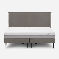Cama Europea Pratta King Pata Acero BD + Respaldo Maurice