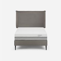 Cama Europea Pratta 1 Plaza Pata Acero  + Respaldo Maurice