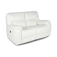 Rosen Sofá 2 Cuerpos Reclinable Poch Cuero Blanco