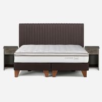 Cama Classique+ King + Respaldo Lucio y Velador Tabor