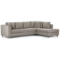 Sofá Seccional Rosen Carter Derecho Tela Ceniza