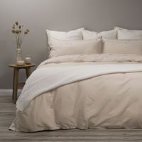 Funda Plumón Rosen Lino-Algodón Pure Liso 2 Plazas Arena