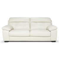 Sofá Rosen Flaminio 3 Cuerpos Cuero Marfil