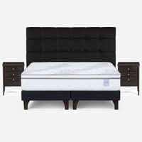 Cama Europea Neo Plus King + Muebles Issey Grafito