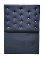 Respaldo 1 Plaza Negro Felpa Botón Diamante a piso Rimar